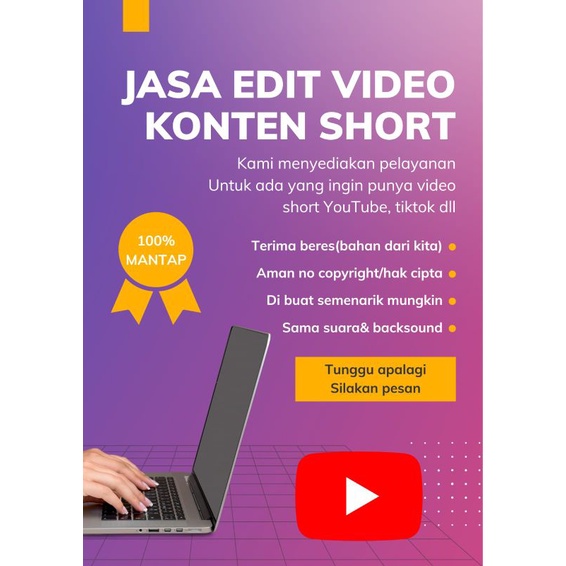 Jasa edit video short youtube, terima beres