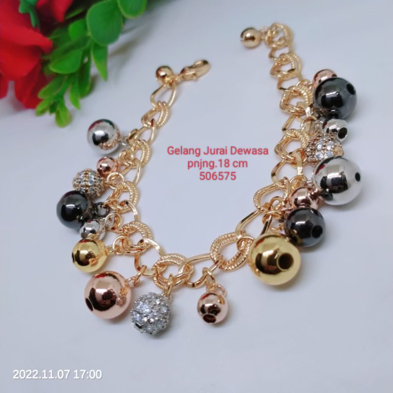 gelang rantai Jurai Titanium Xuping Rodium perhiasan lapis emas 24 karat