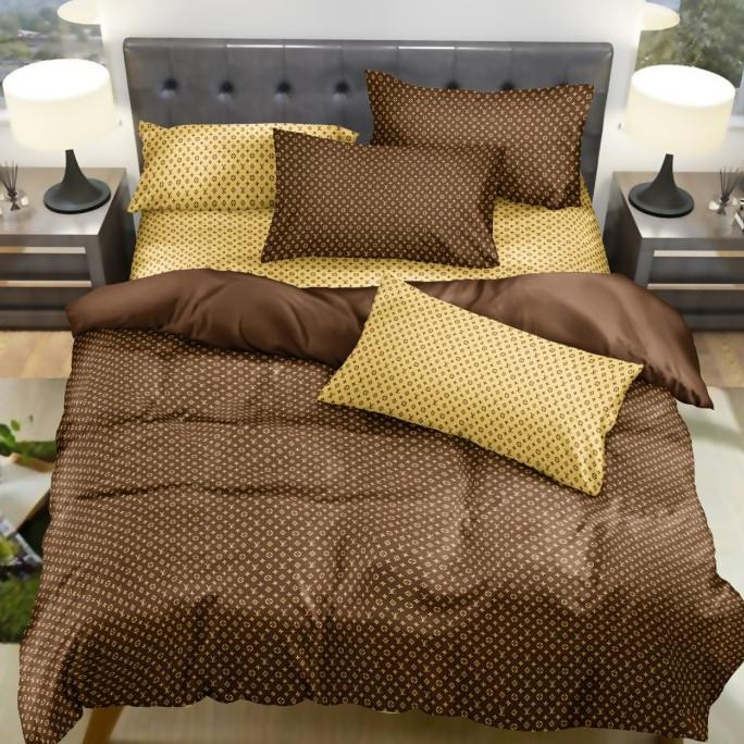 Bedcover Set Sprei I Bed Cover Bahan Katun Motif Lv Star Queen King