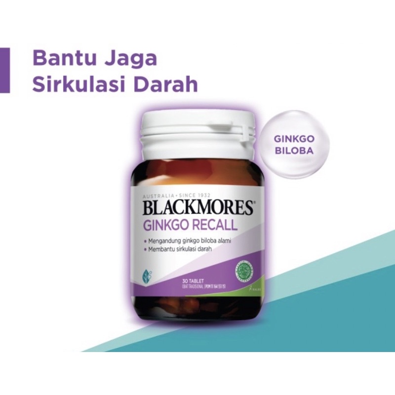 Blackmores ginkgo action isi 30 tablet ( meningkatkan daya ingat &amp; kecerdasan )