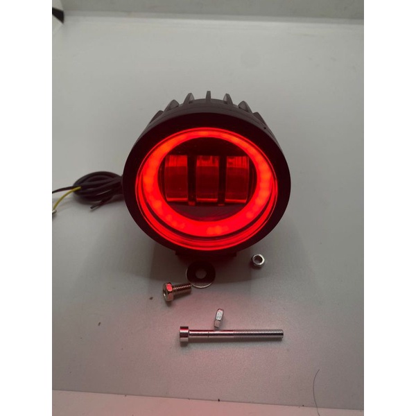 Lampu tembak sorot LED CWL 3 mata lensa 6D 30watt cree angel aye bulat biru merah putih kuning body plastik