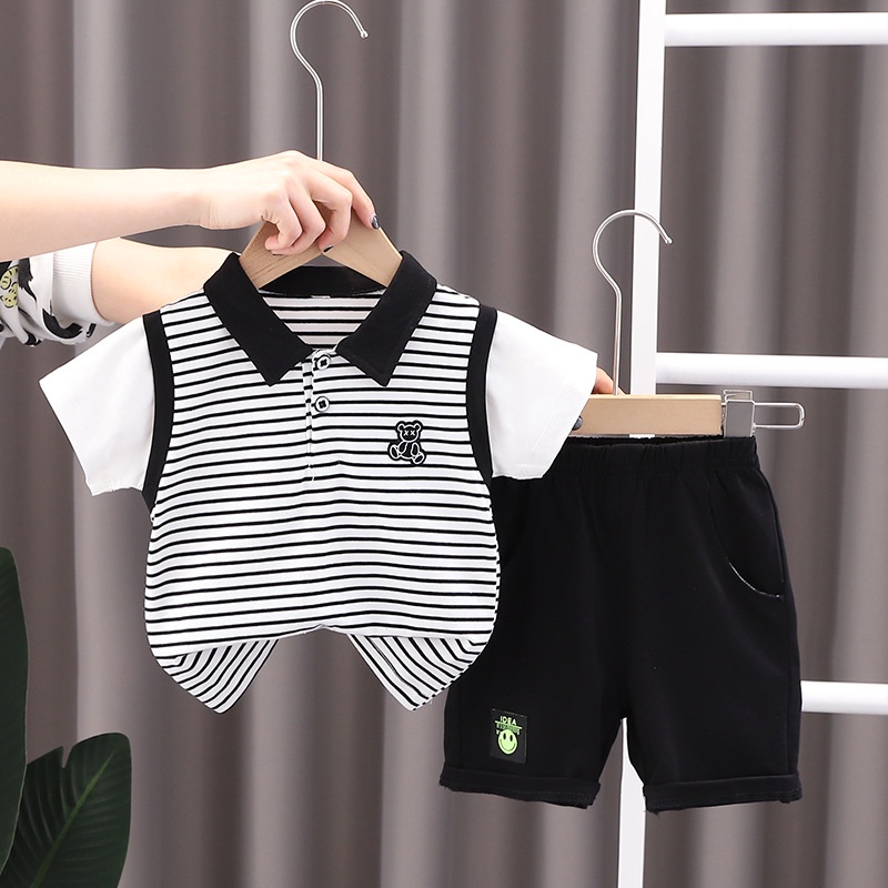 HEM Lengan Pendek Anak Cowok Umur 1 2 3 4 5 Tahun Murah Kekinian Kemeja Baby Boy Model Korea Terbaru