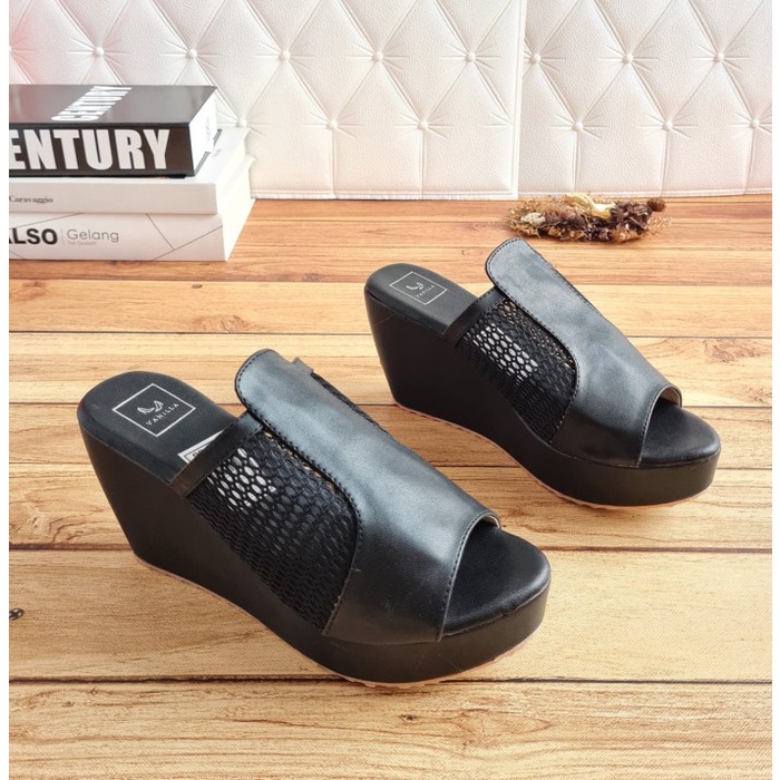wedges kokop jaring almira 7cm High Heels hak tahu hils tali wanita cewek murah sandal high heels re