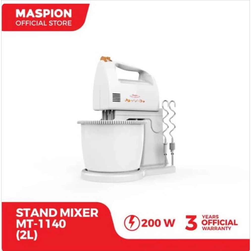 Stand Mixer Com Maspion 2 Liter MT-1140 - Pengaduk Adonan Serbaguna