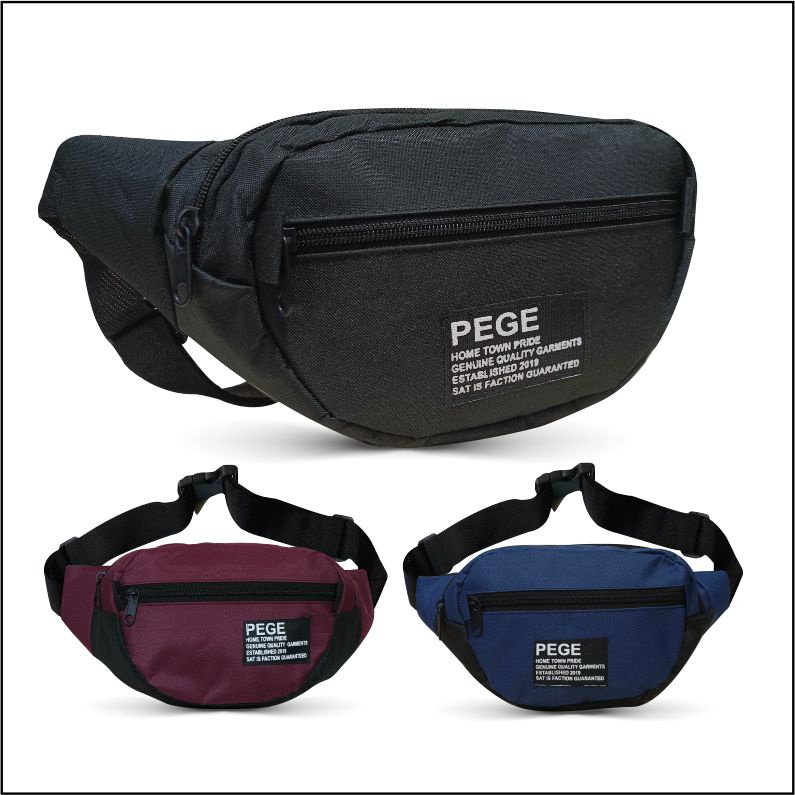 Pege 8812 - Tas Waistbag Oval Selempang - Wesbag Slingbag Bahu Pria Wanita Unisex