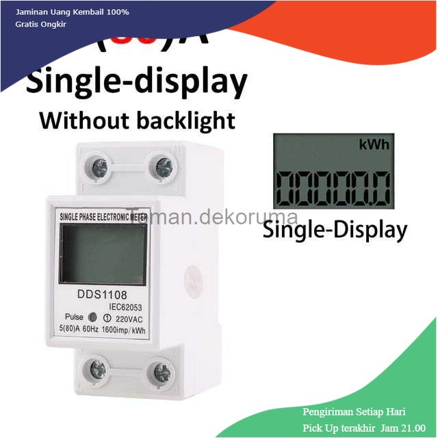 TD-PR2 DIANQI Meteran Listrik Digital Din Rail Voltmeter Single-Phase 220 V - DDS1108