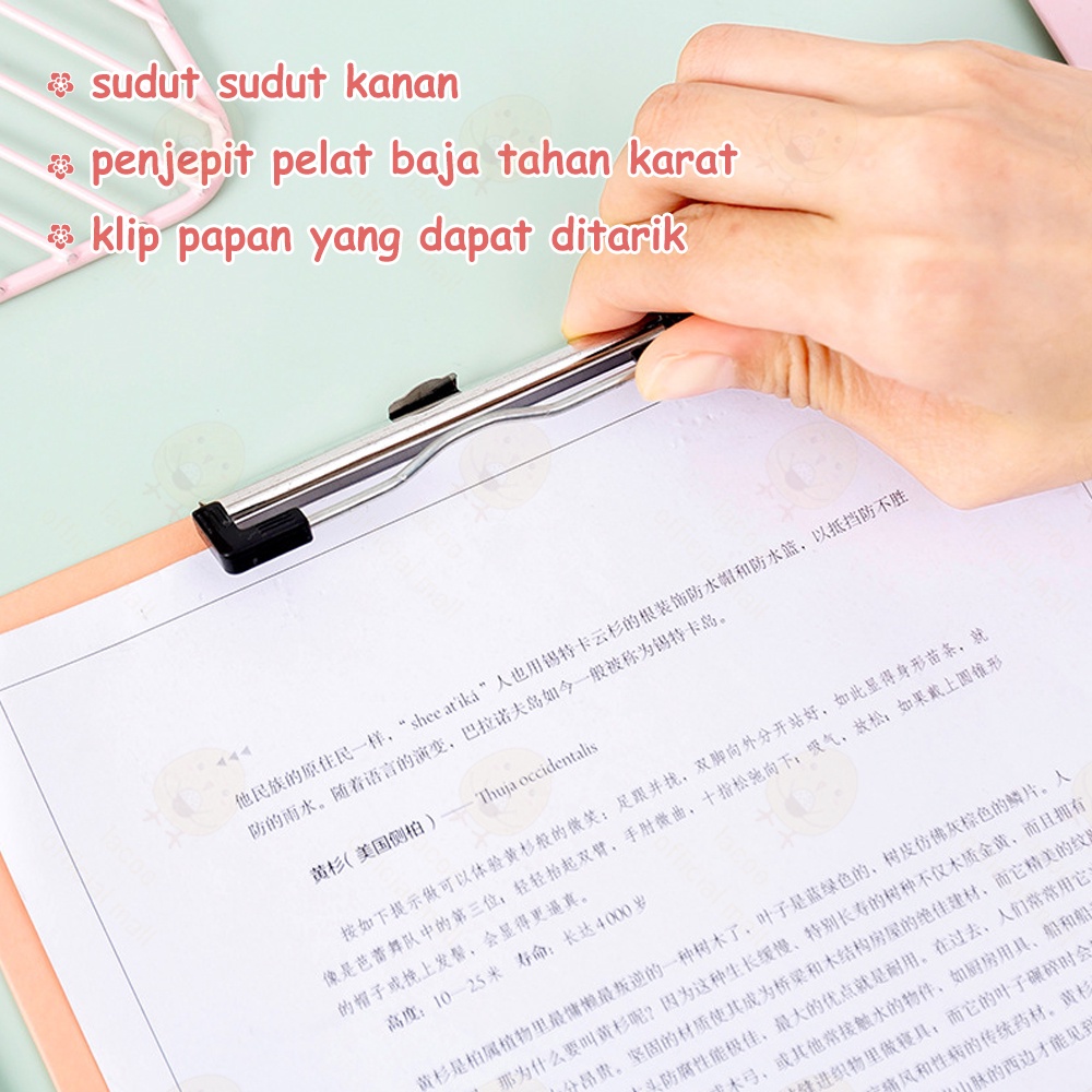 Lacoo Papan ujian aesthetic papan jalan A4 papan clipboard dino Alas ujian