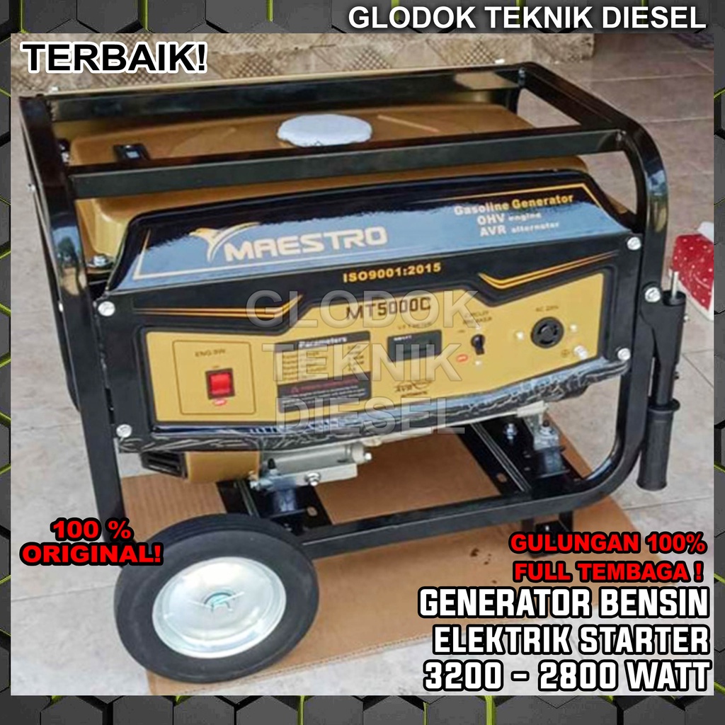 MAESTRO Genset Bensin 3200 3000 W Watt Generator Electric Starter MT 5000 CE ORIGINAL TERBAIK