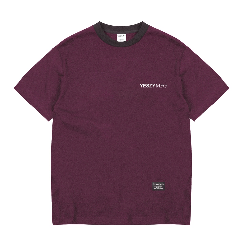 YESZY.MFG Tshirt Maroon Mismatch II F. White