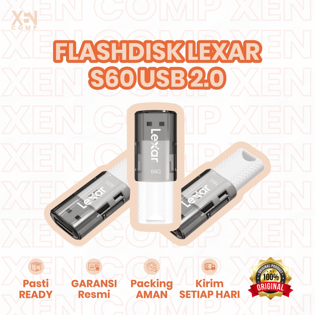 Flash Disk / Flashdisk 16GB / 32GB / 64GB Lexar Jumpdrive S60