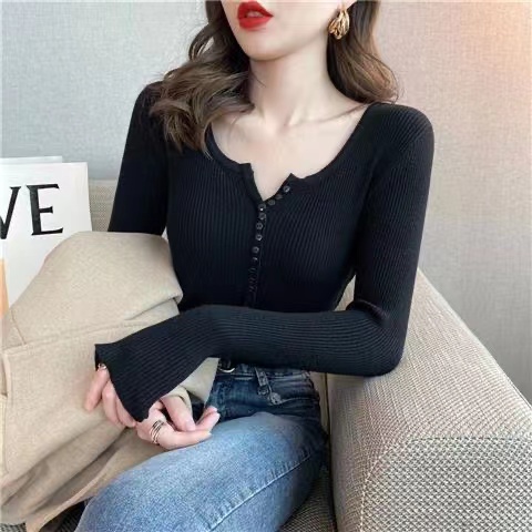 Luna Top Knit Import - Atasan Wanita Blouse Rajut Import Soft TM (2696)