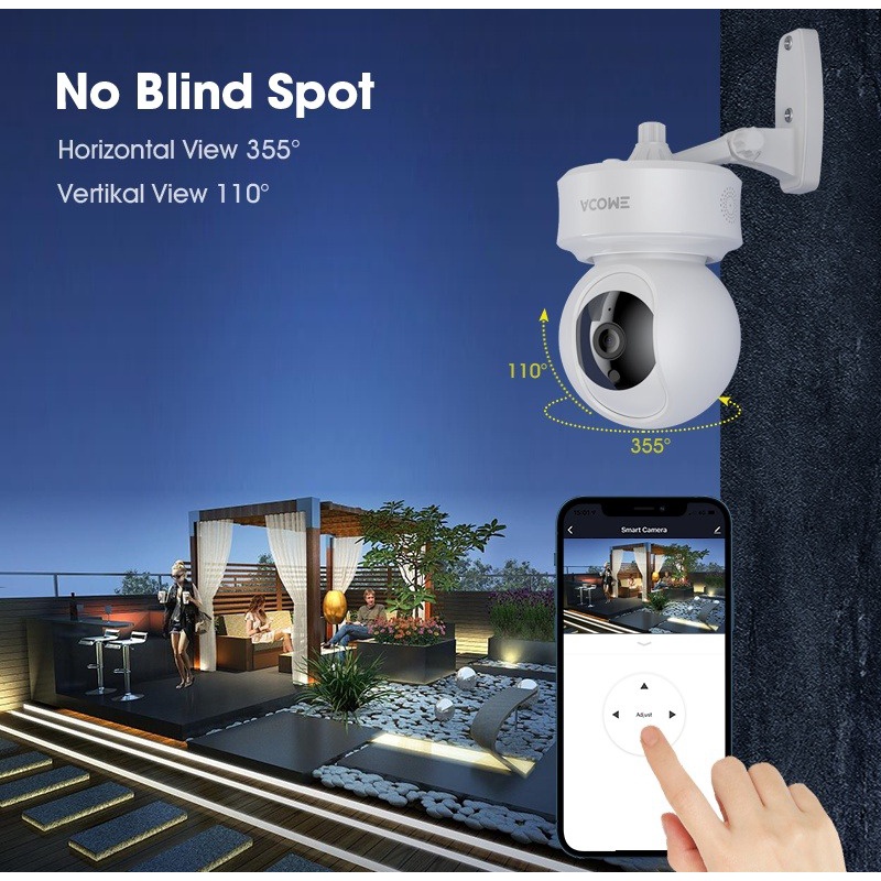 ACOME Bardi PTZ Horizontal View 355° &amp; Vertikal View 110 Resolusi 1440P/4MP BARDI Smart Indoor PTZ IP Camera CCTV Wifi IoT APC03 Home Automation CCTV RUMAH CCTV Smart