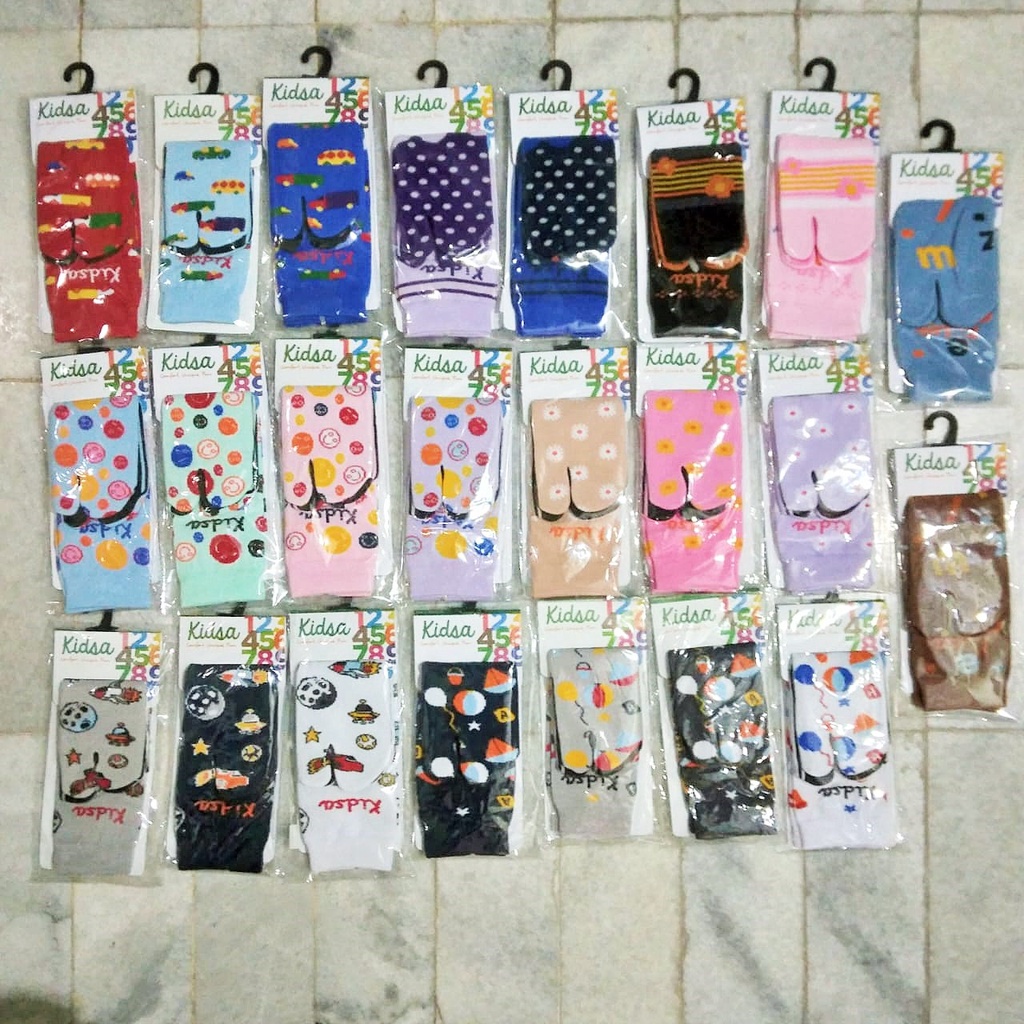 Kaos kaki kanik anak kidsa laki laki perempuan motif smile picnic space sunflower aljabar flower polkadot traveli alfabet