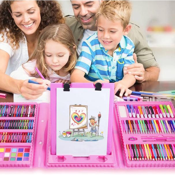 

TERLENGKAP SUPER MEGA ART SET 208pcs Spidol Crayon Set Menggambar - Biru