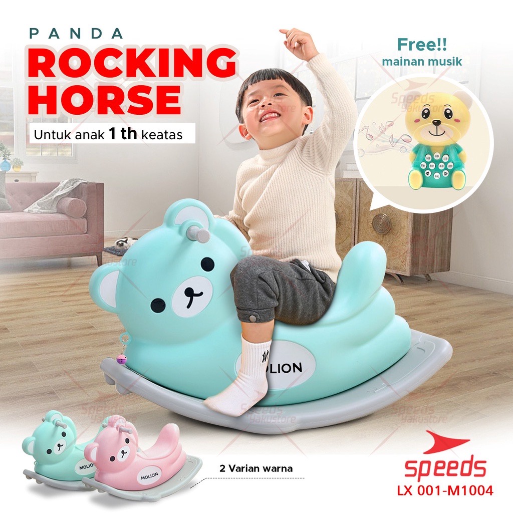 SPEEDS Mainan Kuda Jungkit Kudaan Mainan Anak Rocking Panda Horse Mainan Anak Jungkat Jungkit Kidu Baby