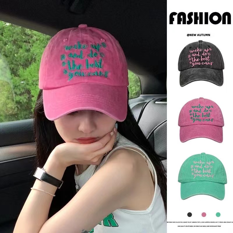 Topi baseball Motif Bordir Gaya vintage Korea Untuk Pria Dan Wanita