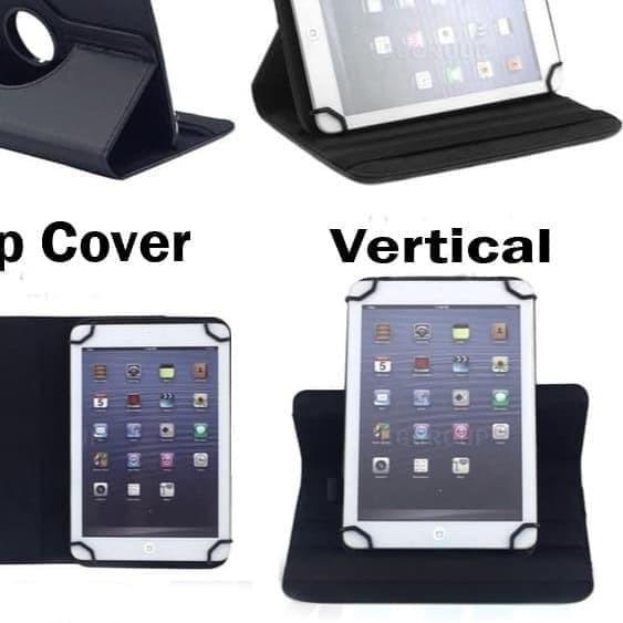 Advan Tab Sketsa 10 Inch Rotate Leather Flip Book Cover Case Casing - Hitam