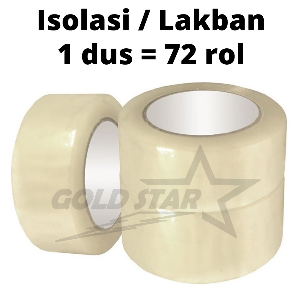 Isolasi Besar Lakban 1 Dus Plakban Solatip Selotip Bening Tape Solasi