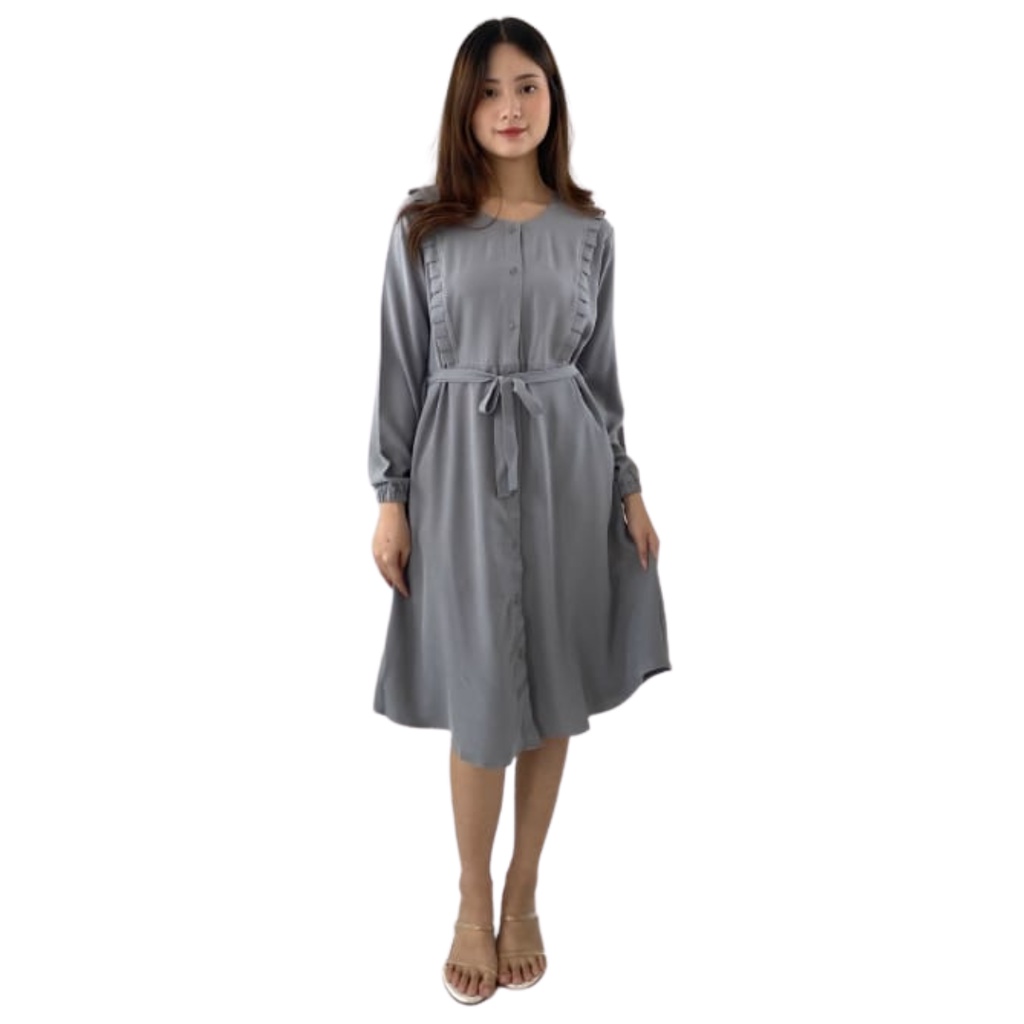 Midi Dress Wanita Shakila Mayra, Atasan Tunik NHM