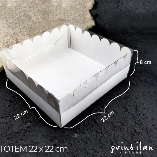 

TOTEM 22x22x8 cm PUTIH MIKA / Cake Box / Dus Kue / Kotak Kue