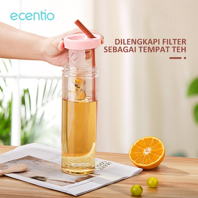 ecentio &amp; FOODI Botol minum sedotan 780ml sticker DIY Dilengkapi filter bottle minum big size tumbler Sport Besar
