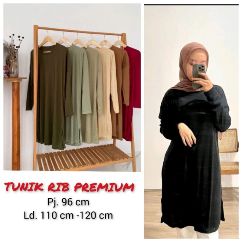 TUNIK RIP PREMIUM / LONG TUNIK TEBAL &amp; LEMBUT / DRESS WANITA