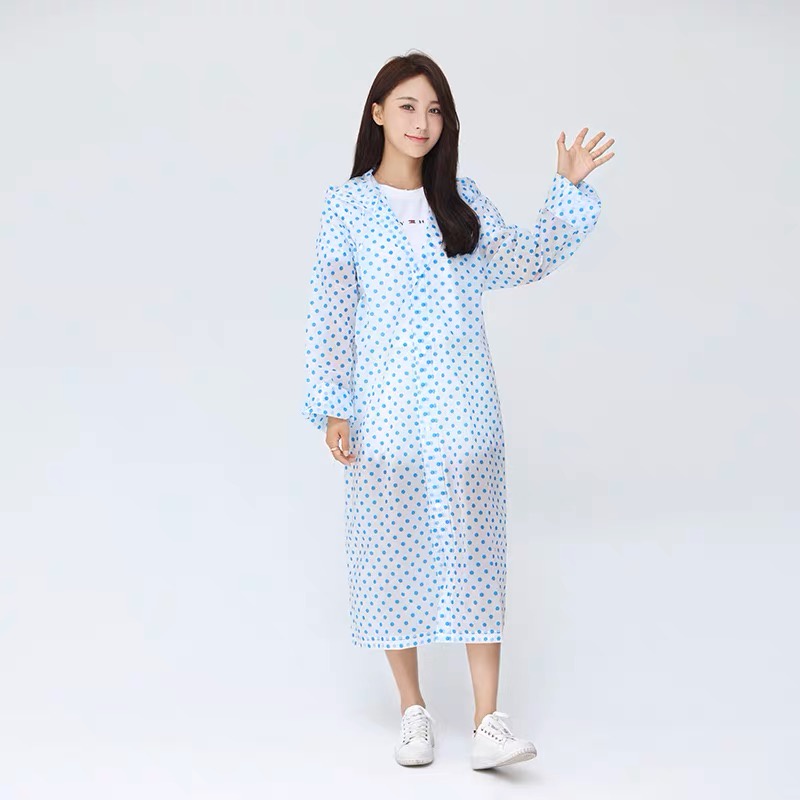 Jas Hujan Transparan Jas Hujan Terusan Stylist Fashion Raincoat Transparan Polkadot Taravelling  Merk EVA