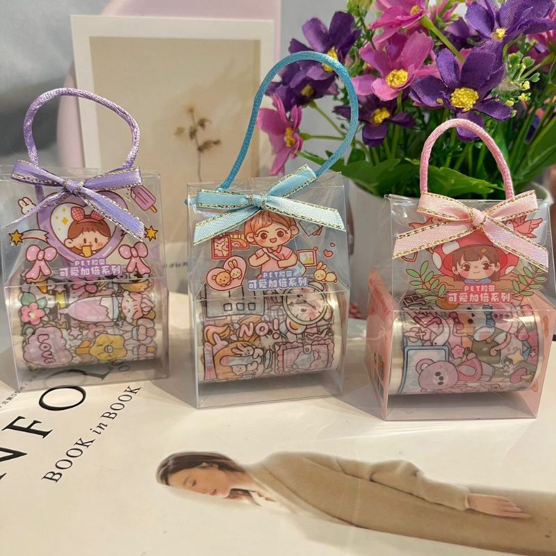 

Washi Tape Cute Girl Aesthetic Free Bag Souvenir/Label Sticker Aesthetic Cute Girl/Lakban Isolasi Aesthetic