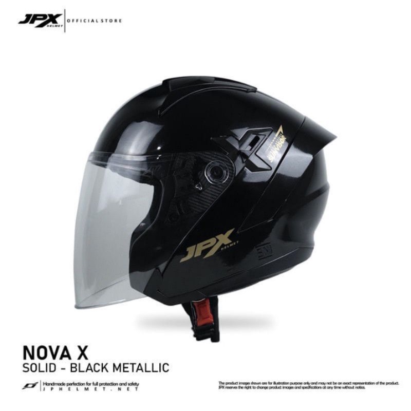 HELM JPX NOVA X SOLID BLACK METALLIC