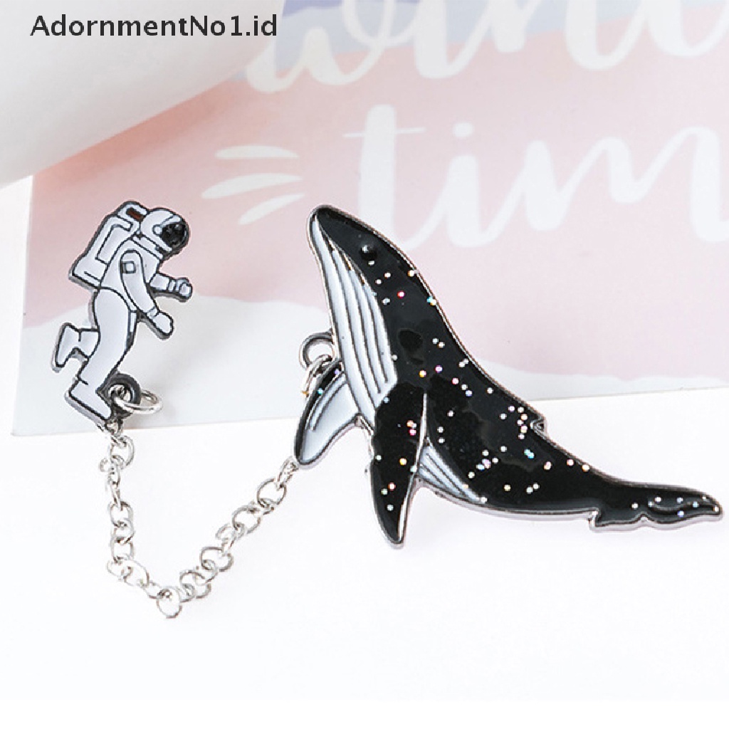 1 Pc Bros Rantai Desain Kartun Whale Astronot Whale 1 Pc