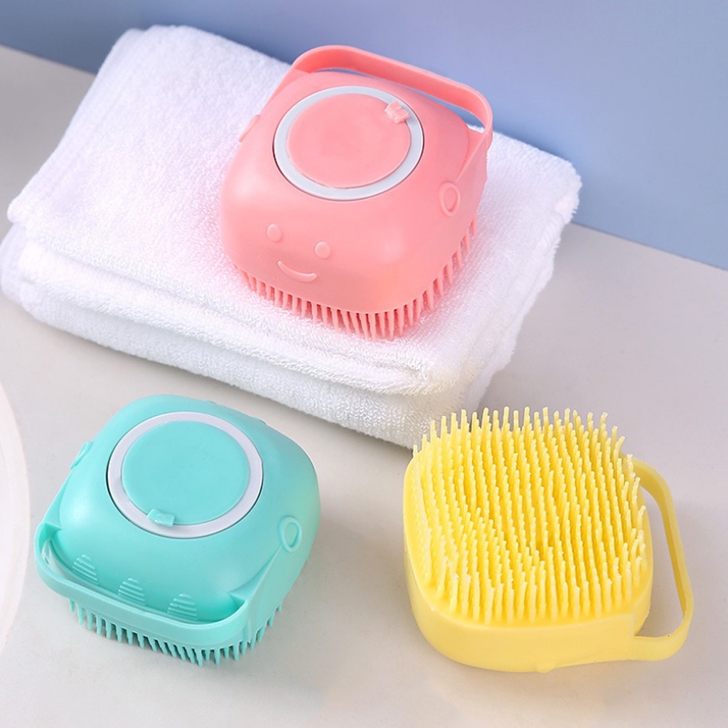 ❤GTB❤ Spons Mandi Sikat Badan Silikon Shower Brush Silicone Dispenser Sabun &amp; Shampoo Penggosok Badan R791