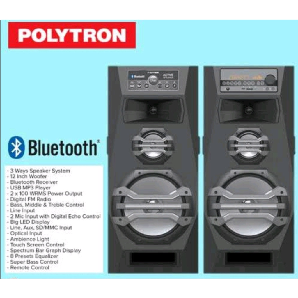 SPEAKER AKTIF POLYTRON BLUETOOTH USB MEMORY TYPE PAS 2 A 15