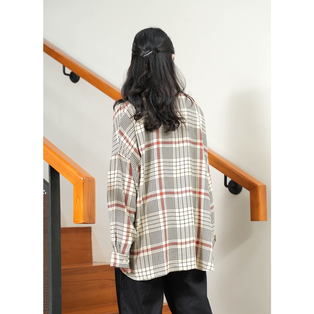 Ixora Selli Oversized Shirt - Kemeja Wanita Oversized Lengan Panjang