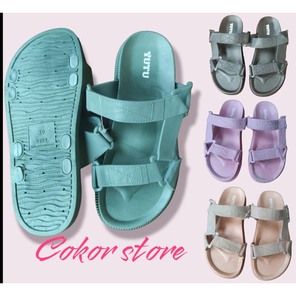 Sandal Gunung Jelly Wanita, Sandal Slip-On Karet Yutu 9101-8