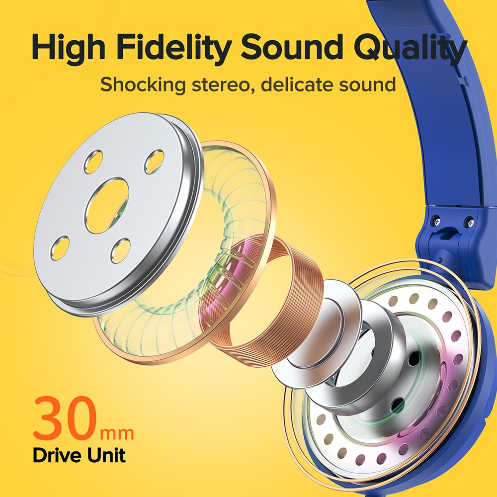 Joyroom Headphone Kabel Stereo 85dB Dengan Mic Untuk Anak