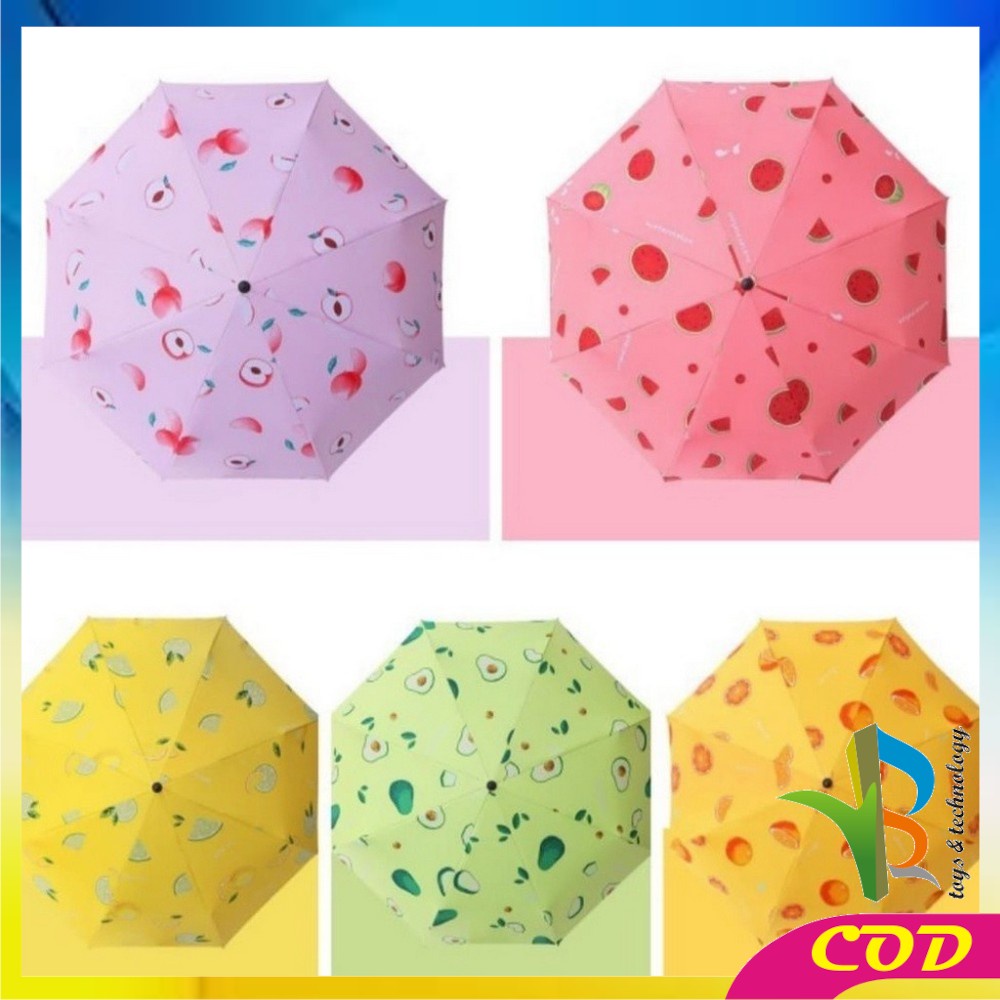 RB-C409 Payung Lipat Otomatis Motif Lucu / Payung Otomatis Buka Tutup Anti UV Hujan atau Panas / Payung Tabir Surya Payung Otomatis Import