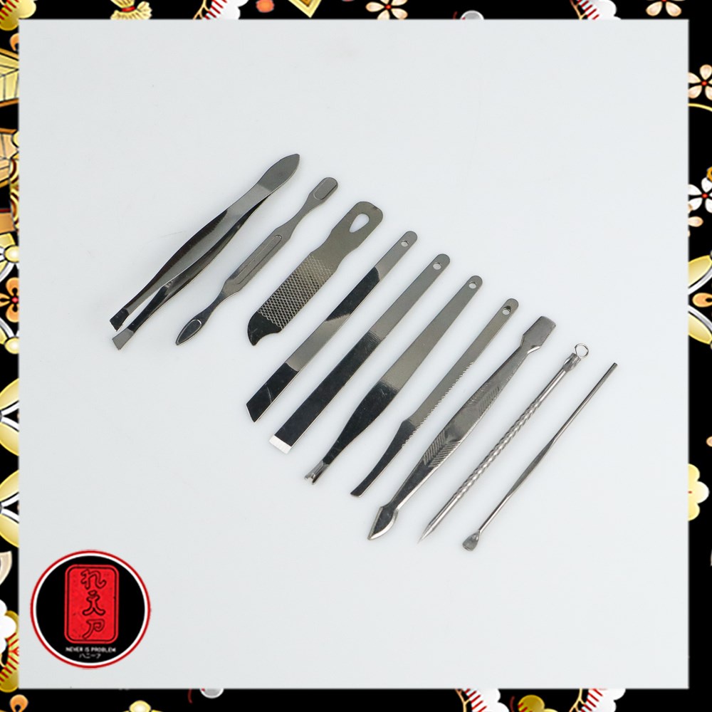 Set Perawatan Kuku Nail Art Manicure Pedicure 16 in 1 - MJ1096-01 - Black/ gunting kuku set stainless / Perawatan kuku / perawatan kuku alat kecantikan / perawatan kuku dan kaki / Bast Seller