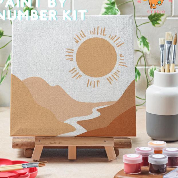 

Paint by number lukisan gurun dessert canvas 20x20 cm / painting kit - dessert02, 15x15cm