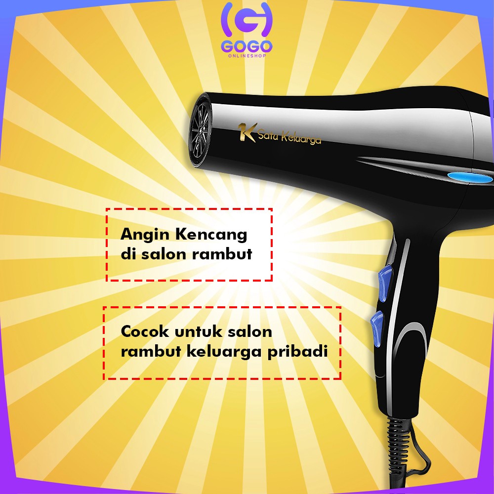 GOGO-K90 Hair Dryer 6in1 Pengering Rambut Wanita / Styles Kecantikan Rambut / Hairdrayer Penata Rambut Portable