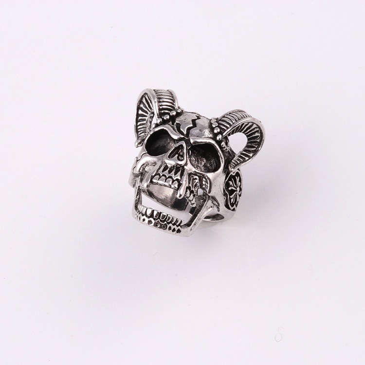 Cincin Desain Kepala Tengkorak Gaya punk Eropa Amerika Untuk Pria