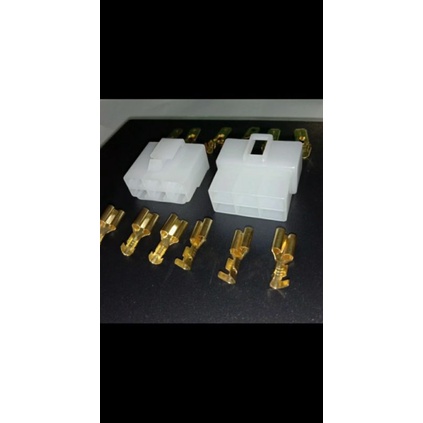 SOKET CONEKTOR MOTOR 6PIN BESAR JUAL PER/1PAK ISI 10SET SOKET PENYAMBUNG KABEL