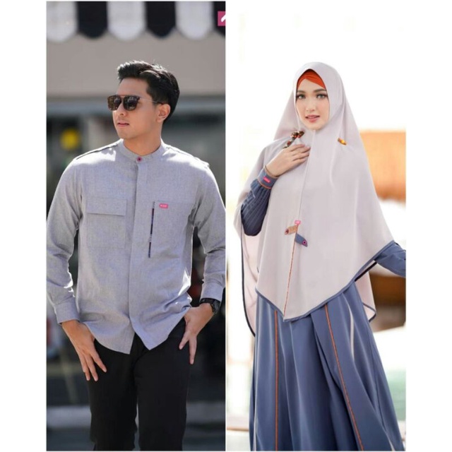 GAMIS AULIA FASHION TERBARU JUMBO ORIGINAL SYARI SERAGAM LEBARAN COUPLE ABU ABU GREY