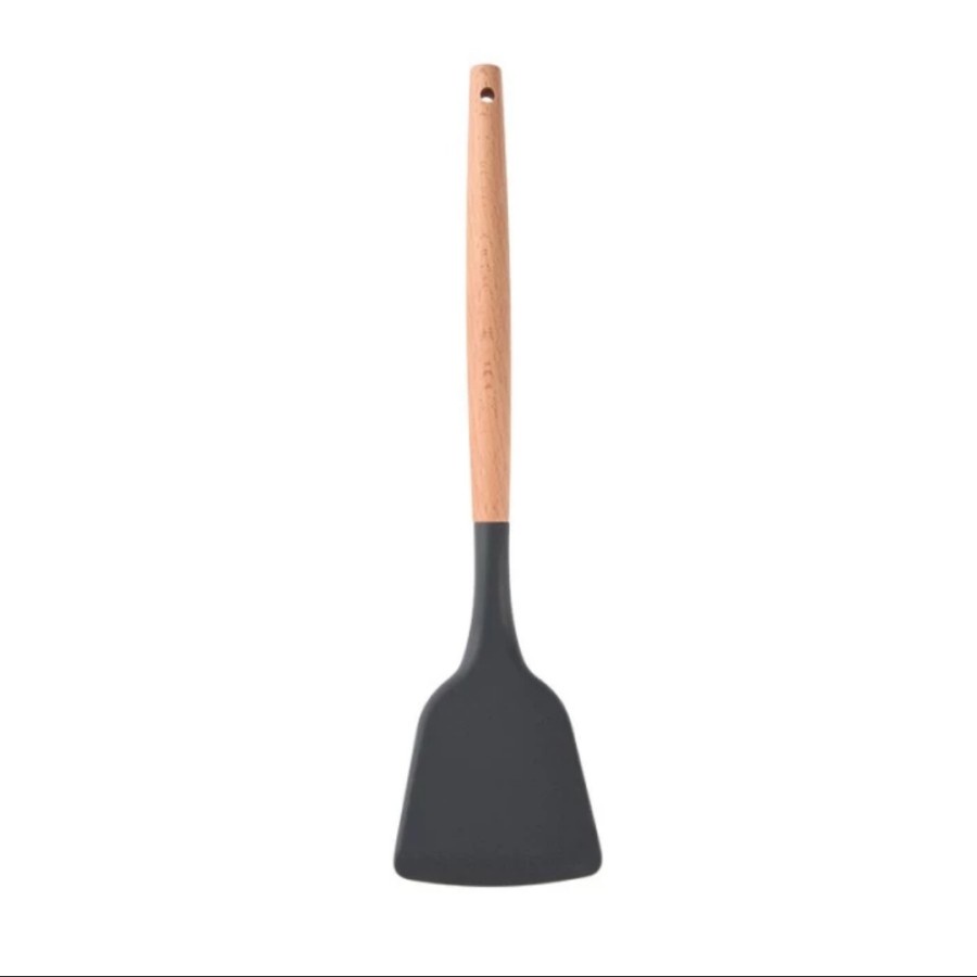 [ASS] Spatula Gagang Kayu Sutil Dapur Silikon