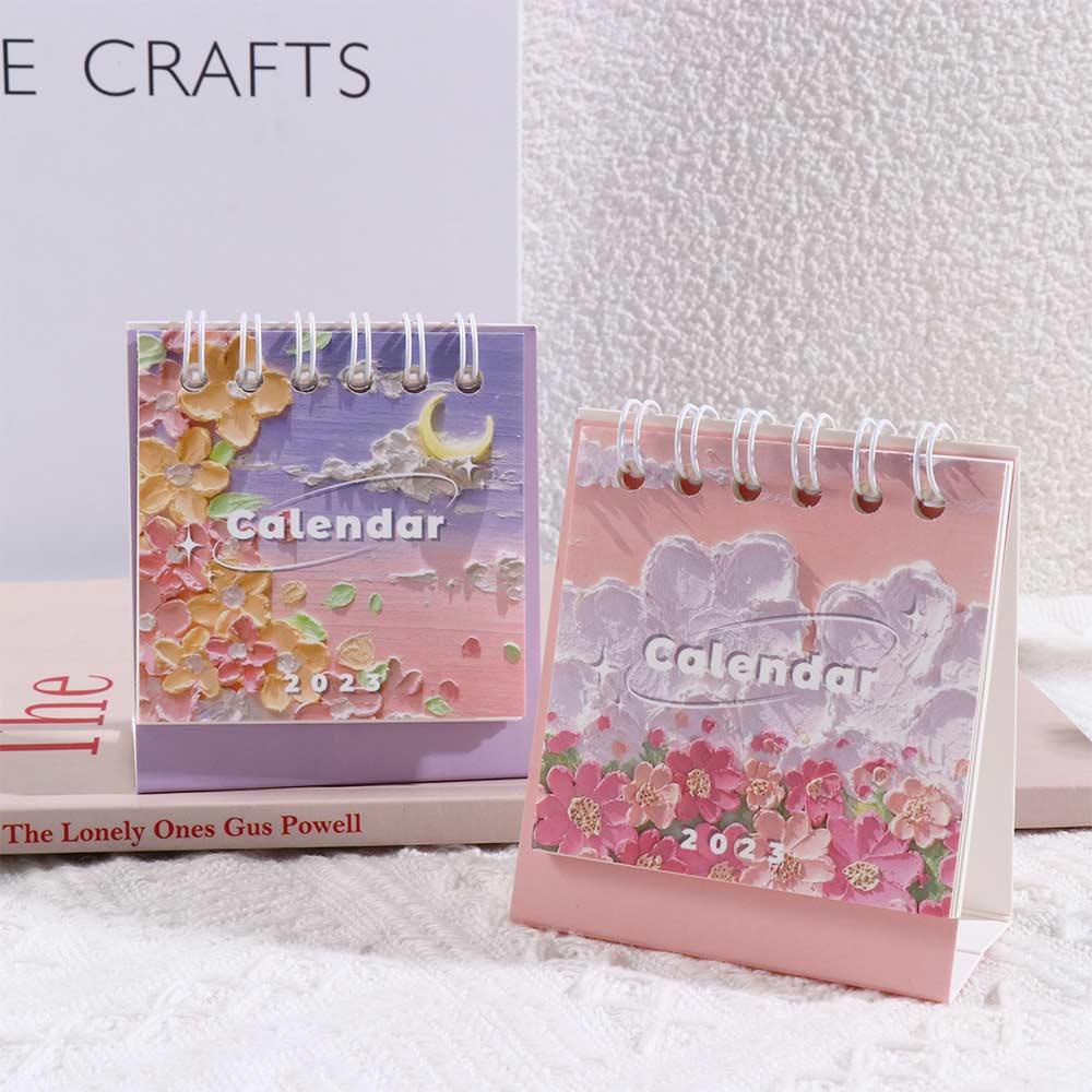 LANFY 2022-2023 Kalender Meja Planner Planner Calendar Self Standing Flip Calendar Desktop Dekorasi Jadwal Planner Agenda Organizer Coil Calendar