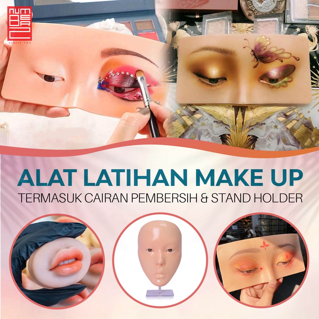Make up pratice sillicone skin wanita manekin mata wajah mini untuk make up eyelash training alat latihan make up wajah remover
