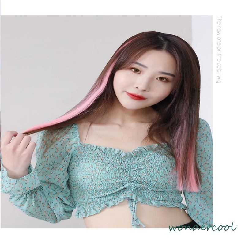 Wig Rambut Palsu Colourful Extention Wig Rambut Palsu Wanita Aksesoris Wanita-Won