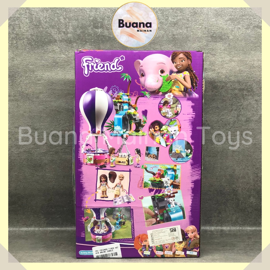 BRICKS FRIEND TIGER JUNGLE HOT AIR BALLOON MAINAN EDUKASI ANAK CEWE BRICK BALOK FRIEND 11607