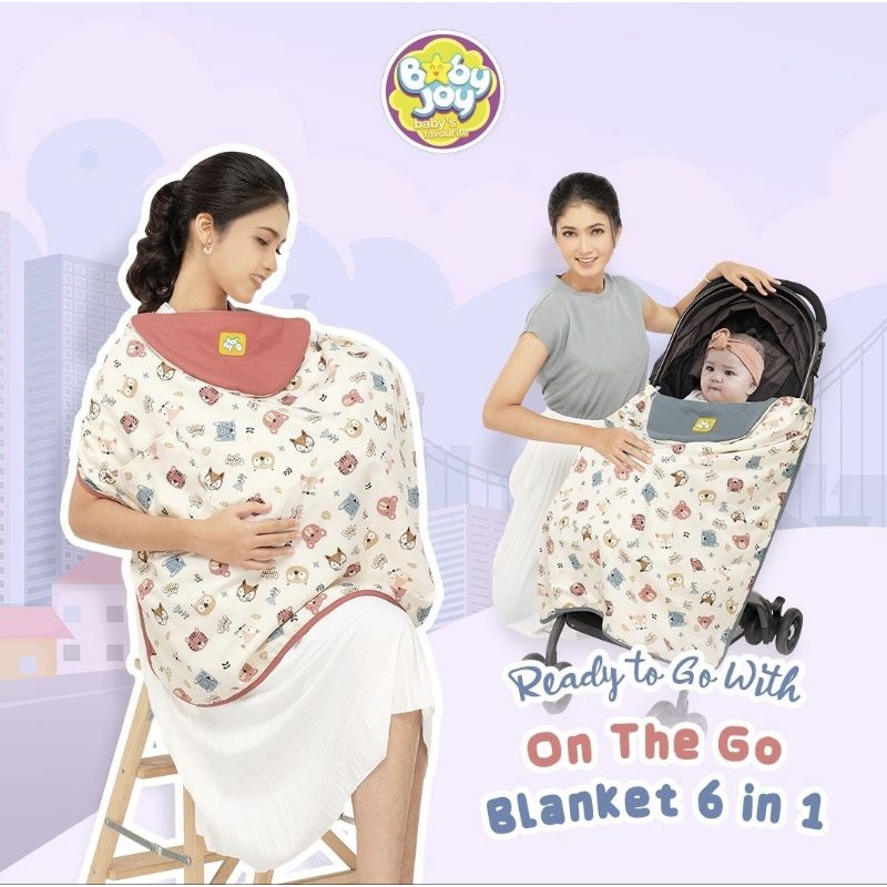 Baby Joy On The Go Baby Blanket Multifungsi 6 in 1 Selimut Little Forest Series - BJB 5023 apron menyusui / bedong bayi