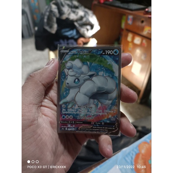 kartu pokemon bahasa Indonesia alolan vulpix v sr