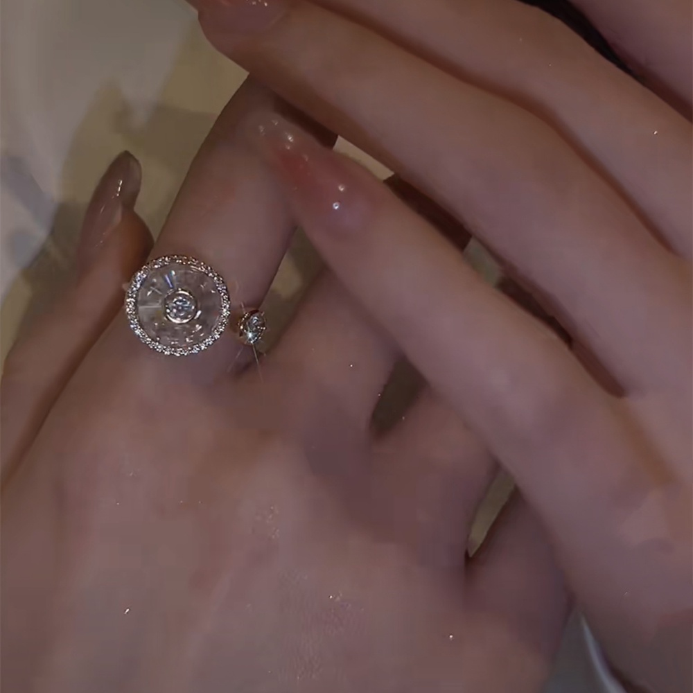 Cincin Jari Telunjuk Model Terbuka Bahan Zirkon Gaya Korea Untuk Wanita